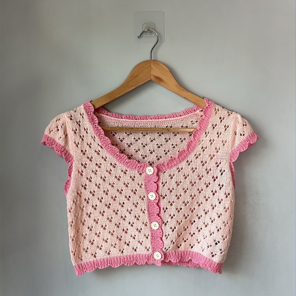 Cider Pink Knit Sweater Vest - Picture 3 of 9